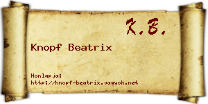 Knopf Beatrix névjegykártya